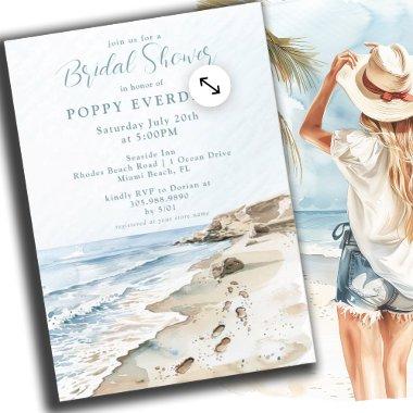 Watercolor BeachBridal Shower Invitations