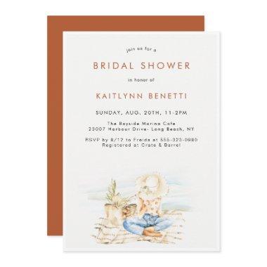 Watercolor Beachside Bridal Shower Invitations