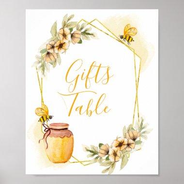 Watercolor Bee Botanical Gifts Table Sign