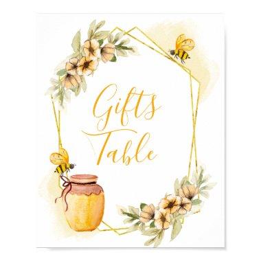 Watercolor Bee Botanical Gifts Table Sign