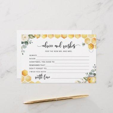 Watercolor bee bridal advice and wishes stationery