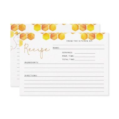 Watercolor bee bridal shower recipe Invitations