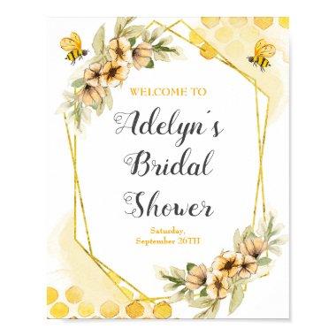 Watercolor Bee  Welcome Sign Poster