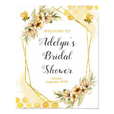 Watercolor Bee Bridal Shower Welcome Sign Poster