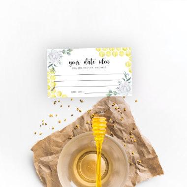 Watercolor Bee floral Date night ideas \ Date jar Enclosure