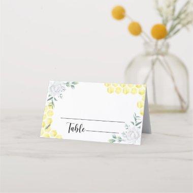 Watercolor Bee floral wedding place