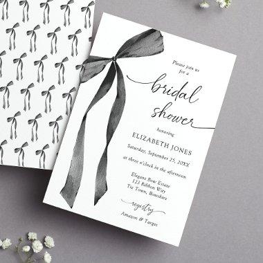Watercolor Black Coquette Bow