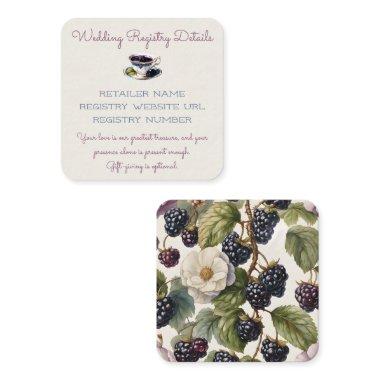 Watercolor Blackberry and Cream Floral Enclosure