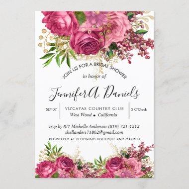 Watercolor Bloom Bridal Shower Invitations