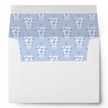 Watercolor Blue And White Chinese Ceramic Vase Envelope