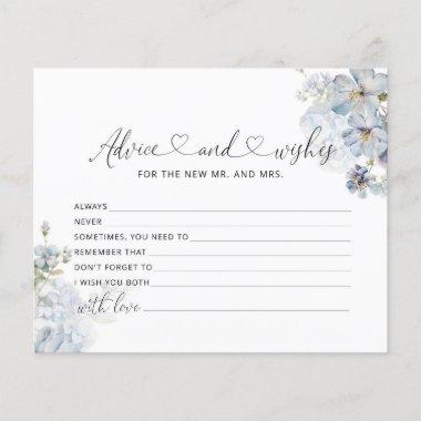 Watercolor blue floral advice and wishes Invitations