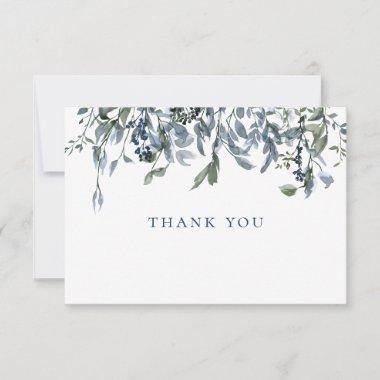 Watercolor Blue Floral Thank You Note Invitations