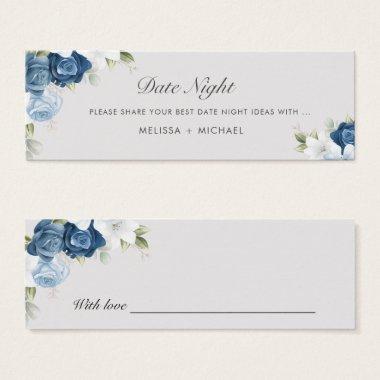 Watercolor Blue Floral Wedding Date Night Jar Invitations