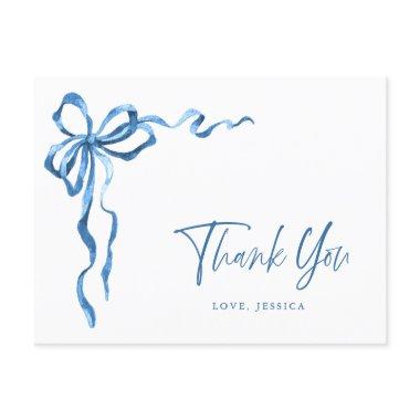 Watercolor Blue Hand Drawn Bow Thank You Post