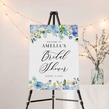 Watercolor Blue Hydrangea  Welcome Foam Board