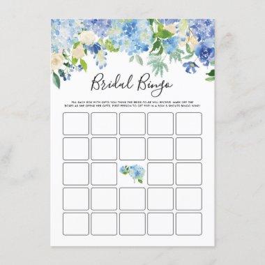 Watercolor Blue Hydrangeas Bridal Shower Bingo Enclosure Invitations