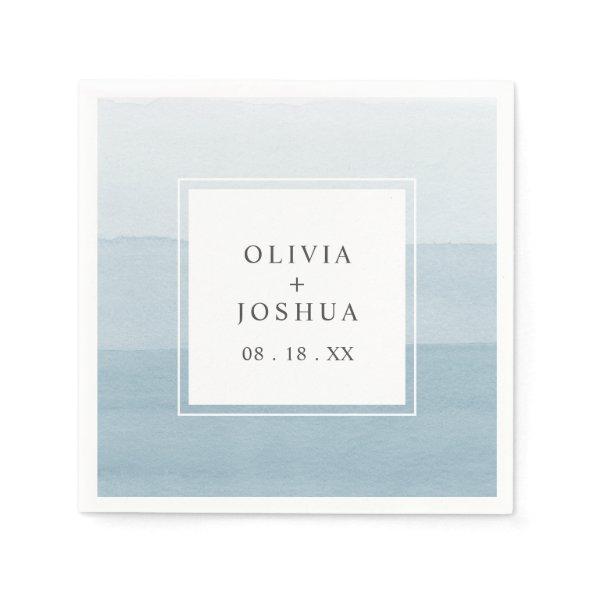 Watercolor Blue Wedding Napkins