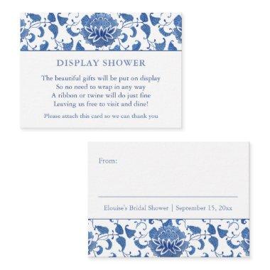 Watercolor Blue White Chinoiserie Display Shower Enclosure