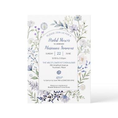 Watercolor Blue Wildflower Frame