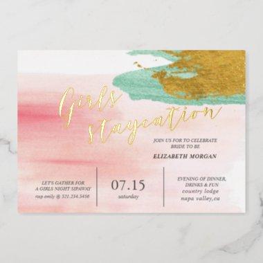 Watercolor Blush Bridal Party Foil Invitations