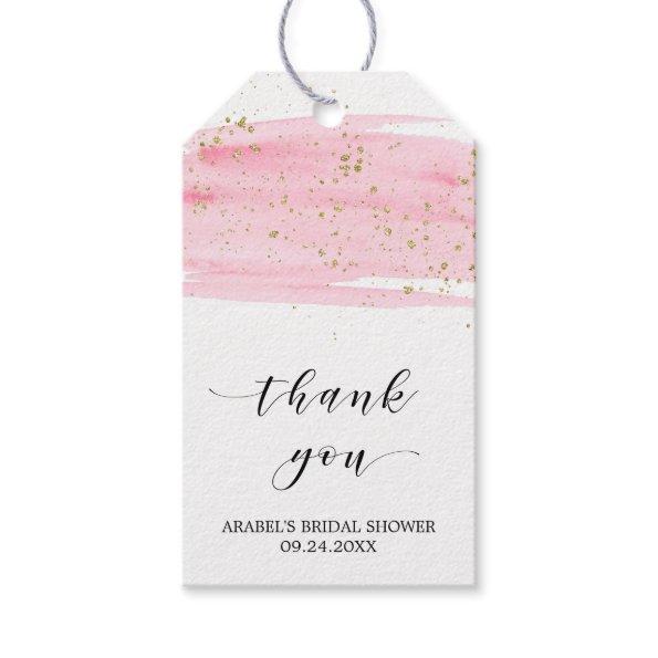 Watercolor Blush & Gold Bridal Shower Thank You Gift Tags