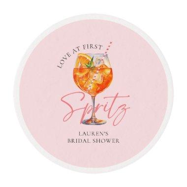 Watercolor Blush Pink Aperol Spritz  Edible Frosting Rounds