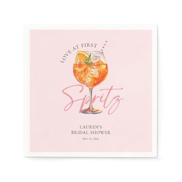 Watercolor Blush Pink Aperol Spritz  Napkins