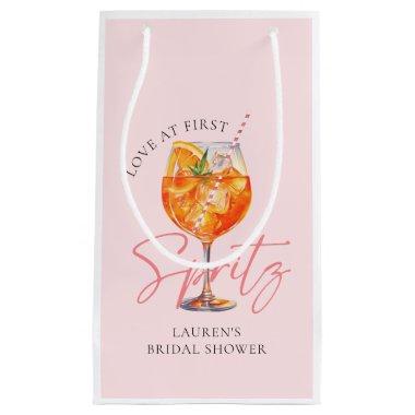 Watercolor Blush Pink Aperol Spritz  Small Gift Bag