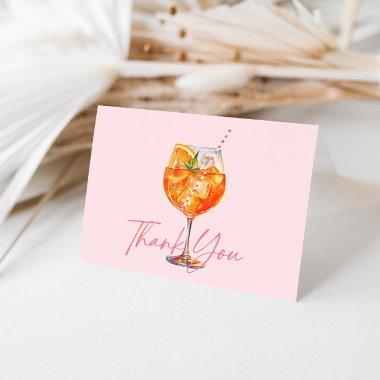 Watercolor Blush Pink Aperol Spritz  Thank You