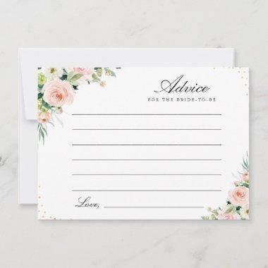 watercolor blush pink floral advice card
