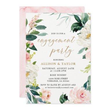 Watercolor Blush Rustic Engagement Party