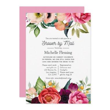 Watercolor Boho Floral Bridal Shower by Mail Invitations