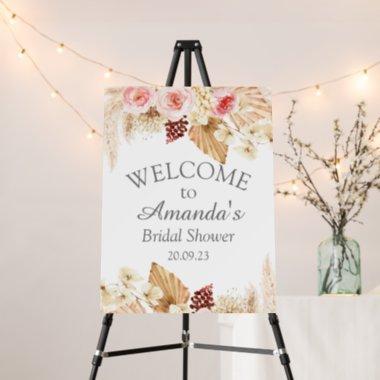 Watercolor Boho Floral Bridal shower welcome sign