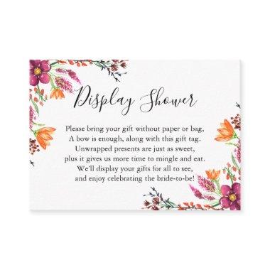 Watercolor Boho Wild Flowers Display  Enclosure