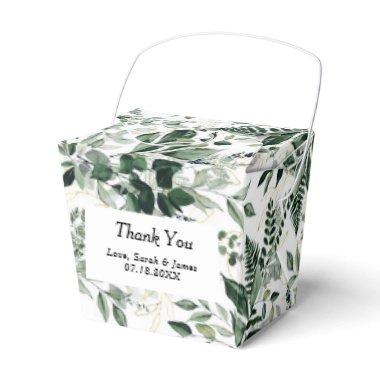 Watercolor botanic leaves wedding favor favor boxes