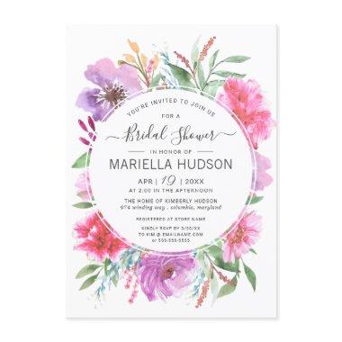 Watercolor Botanical Bouquet Bridal Shower Invite