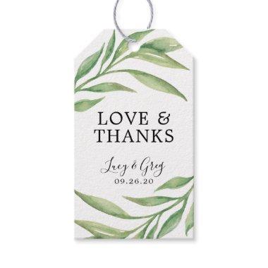 Watercolor Botanical Leaves | Wedding Thank You Gift Tags