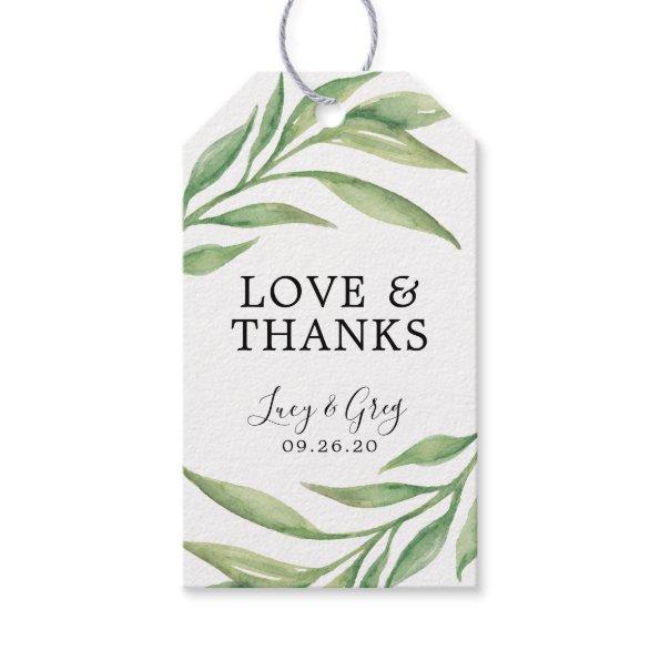 Watercolor Botanical Leaves | Wedding Thank You Gift Tags