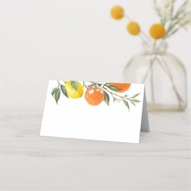 Watercolor Botanical Lemons and Oranges Wedding Place