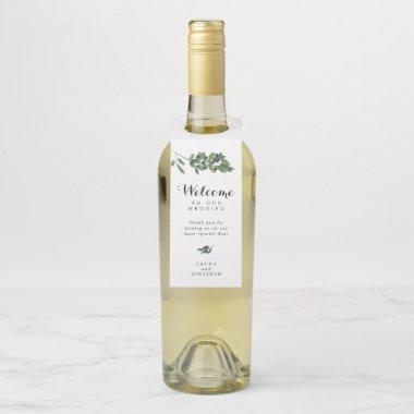 Watercolor Botanical Olive Vineyard Wedding Favor Bottle Hanger Tag