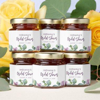Watercolor Botanical Script  Honey Jar Favors