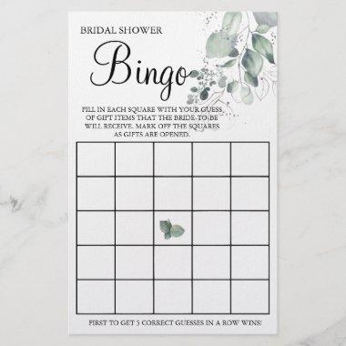 Watercolor Bridal Shower Bingo game Invitations Flyer