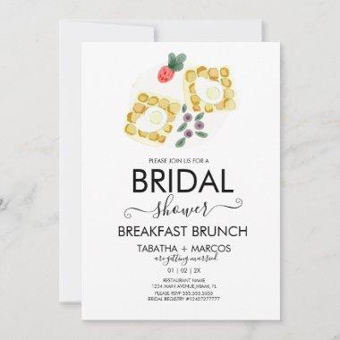 Watercolor Bridal Shower Breakfast Eggs Brunch Invitations