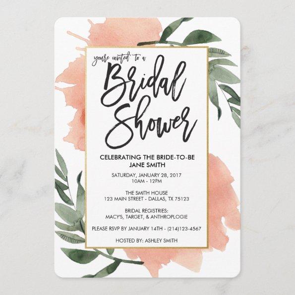 Watercolor Bridal Shower Invitations