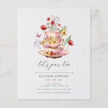 Watercolor Bridal Tea Party Wildflower Invitations