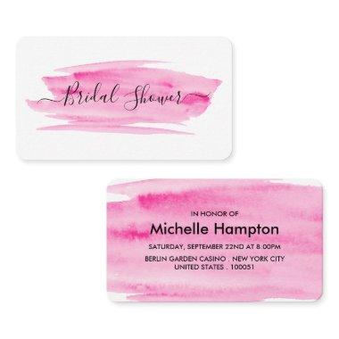 Watercolor Brushstroke Bridal Shower Ticket Invite