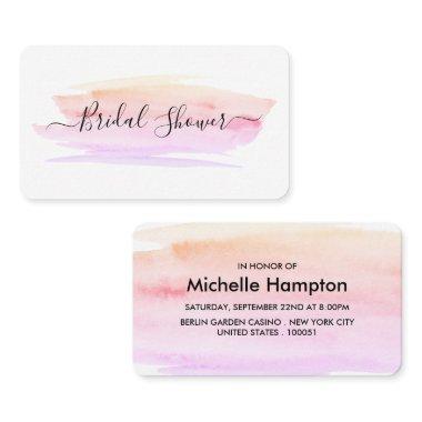 Watercolor Brushstroke Bridal Shower Ticket Invite