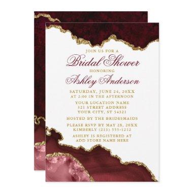 Watercolor Burgundy Gold Marble