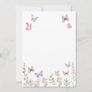 Watercolor Butterflies Blank Invitations for DIY design