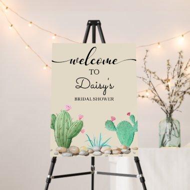 Watercolor Cactus  Welcome Sign